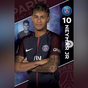 Neymar Jr. #10 Paris Saint Germain 2017/18 Poster